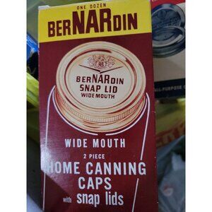 BerNARdin Wide Mouth Canning Tops Box USA Vintage 6.5x3.5 in